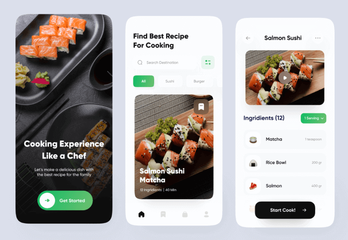 Features cooking recipe app